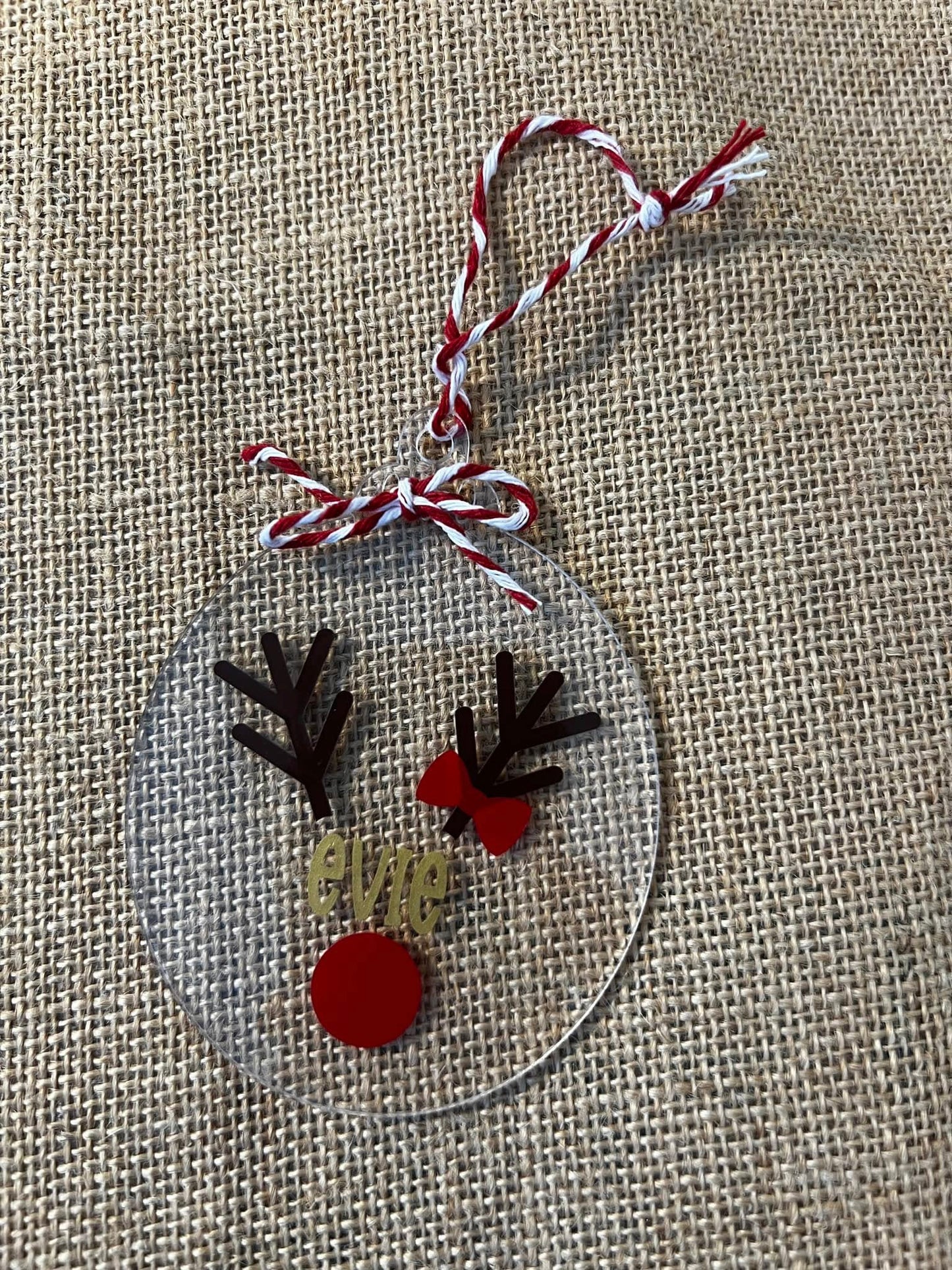 Personalised Christmas Reindeer Bauble – Cute & Festive!